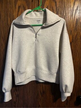 Old Navy Light Oatmeal Half-Zip Sweatshirt